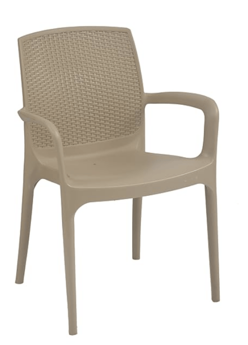Supreme Texas Plastic Chairs (Set of 4, Dark Beige) - Image 3